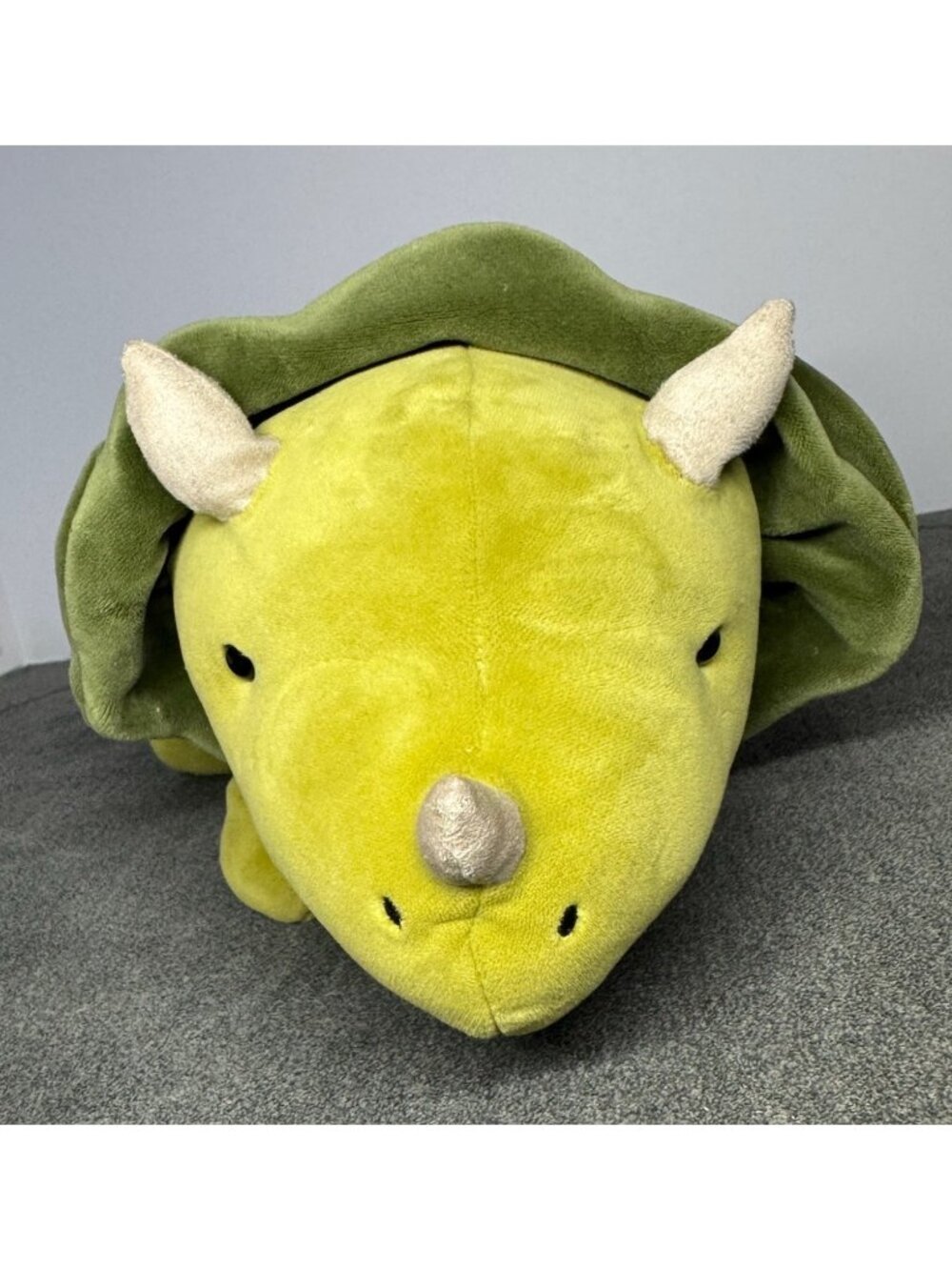 Jellycat Green Triceops Plush Dinosaur Toy 20” Pre-Owned